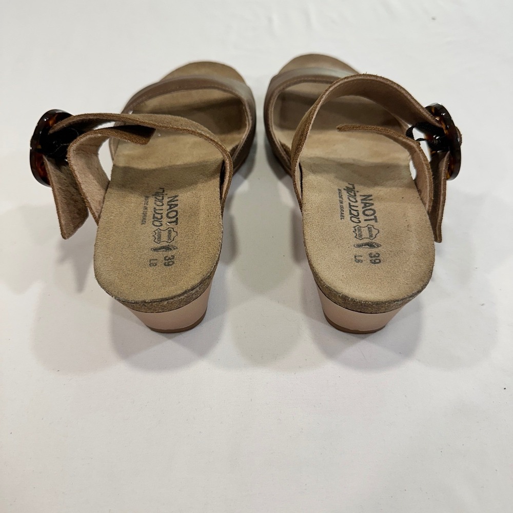 Naot Lalo Wedge Sandals Womens 39 Brown Leather Suede Buckle | Boho Minimalist - Picture 4 of 8